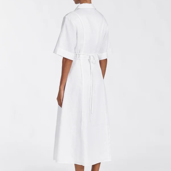 DISSH NWT Astrid White Linen Midi Dress - Picture 4 of 7